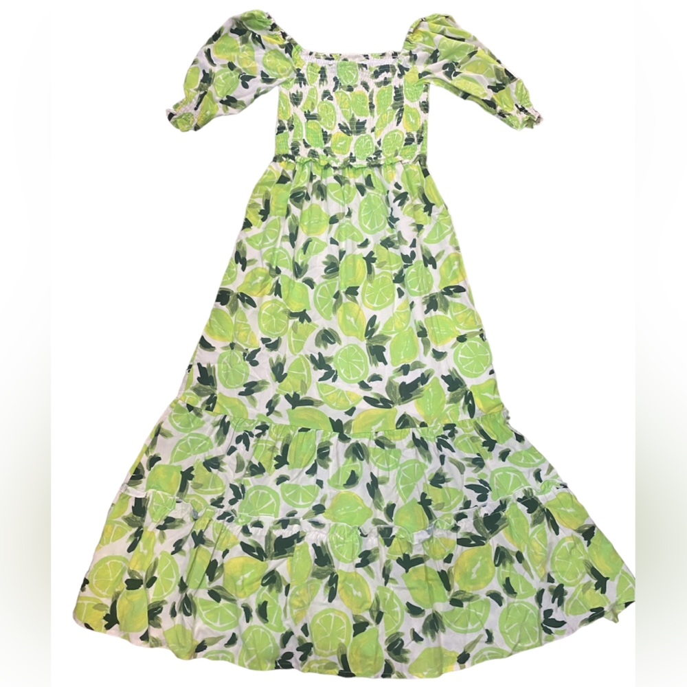 Steve Madden Lime & Leaf Print Off-Shoulder Midi Dress - Picture 12 of 12
